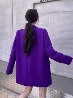 High street butterfly embroidery blazer for women Spring autumn Black Purple Loose Single breasted jacket 2026 New INKEO 5O113
