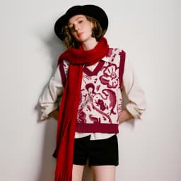 TOYOUTH Mengzhu Daji Co-branded New Year Knit Vest for Women 2025 Winter New Artistic Year of the Horse Totem Waistcoat Top