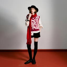 TOYOUTH Mengzhu Daji Co-branded New Year Knit Vest for Women 2025 Winter New Artistic Year of the Horse Totem Waistcoat Top