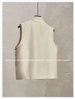 New Fashion Loose Cardigan Embroidery Inclined Placket Stand Collar Vest top Light National Style Women's Spring and Summer