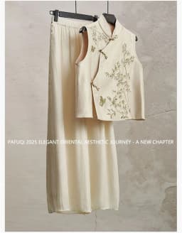 New Fashion Loose Cardigan Embroidery Inclined Placket Stand Collar Vest top Light National Style Women's Spring and Summer