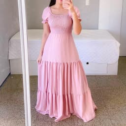 A Line Pleated Blue Princess Long Dresses Women Puff Sleeve High Waist Square Neck Maxi Dress Summer Solid Ruffles Party Dresses