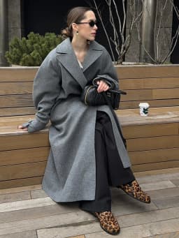 Bornladies Women's Fashion New Autumn Winter Extra Long Belted Loose Wool Coat Elegant Woolen Outerwear Jackets