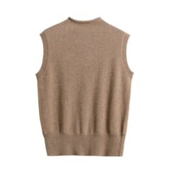 100% Pure Cashmere Pullover Vest Autumn Women's Casual Solid Knitted Sleeveless Sweater Half High Collar Single Breasted Tops