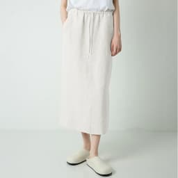 100% Linen Women's Drawstring Straight Skirt Spring/Summer New Arrival Elastic Waist Simple Casual Loose Woman Back Split Skirts