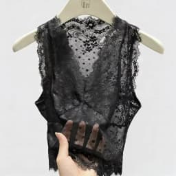 Women's White Lace Sleeveless Vest - Sheer Floral Mesh Layering Top for Elegant Outfits