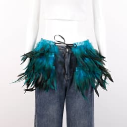 Mardi Gras Feather skirt Halloween costume party mini skirt stage performance props accessories in various colors