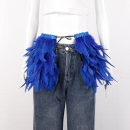 Mardi Gras Feather skirt Halloween costume party mini skirt stage performance props accessories in various colors