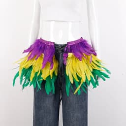 Mardi Gras Feather skirt Halloween costume party mini skirt stage performance props accessories in various colors