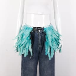 Mardi Gras Feather skirt Halloween costume party mini skirt stage performance props accessories in various colors