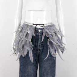Mardi Gras Feather skirt Halloween costume party mini skirt stage performance props accessories in various colors