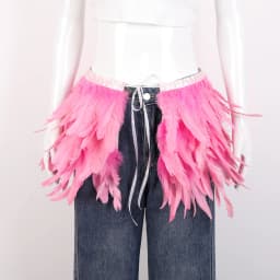 Mardi Gras Feather skirt Halloween costume party mini skirt stage performance props accessories in various colors
