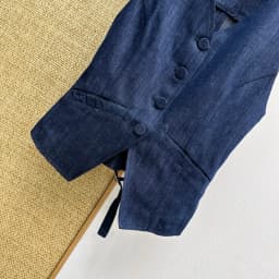 Early autumn linen lapel single breasted shirt loose shorts two-piece set elegant classic retro casual women's set