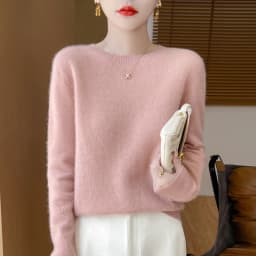 2025 autumn and winter new pullover wool sweater women's 100% pure wool sweater round-neck thickened cashmere undershirt