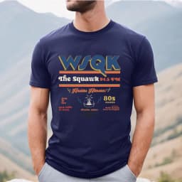 WSQK THE SQUAWK 94.5 Shirt Vintage Radio Tee Scifi Tshirt Graphic T Shirts Aesthetic Clothes Cotton Short Sleeve Unisex T-shirt