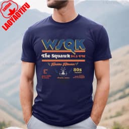 WSQK THE SQUAWK 94.5 Shirt Vintage Radio Tee Scifi Tshirt Graphic T Shirts Aesthetic Clothes Cotton Short Sleeve Unisex T-shirt