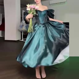Sexy Strapless Backless Slim Solid Dress Elegant Off Shoulder Satin Evening Dress Women Fashion Hight Waist Formal Party Dress