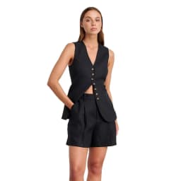 Wolfeel Cotton linen Chic Casual Vest Shorts Set Women's Fashion Commuter Sleeveless Tank Top Loose Shorts Suits Summer New