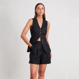 Wolfeel Cotton linen Chic Casual Vest Shorts Set Women's Fashion Commuter Sleeveless Tank Top Loose Shorts Suits Summer New