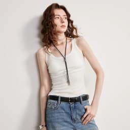 TOYOUTH Women Wool Tank Top 2026 Spring New Nude-Feel Mask-Inspired Fitted Crop Base Layer