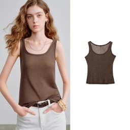 TOYOUTH Women Wool Tank Top 2026 Spring New Nude-Feel Mask-Inspired Fitted Crop Base Layer