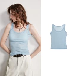 TOYOUTH Women Wool Tank Top 2026 Spring New Nude-Feel Mask-Inspired Fitted Crop Base Layer
