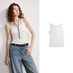 TOYOUTH Women Wool Tank Top 2026 Spring New Nude-Feel Mask-Inspired Fitted Crop Base Layer