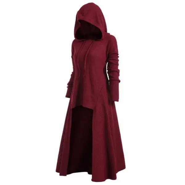 Women's Plus Size Irregular Long Dress Hooded Casual Loose Elastic Solid Color Jacket Coat