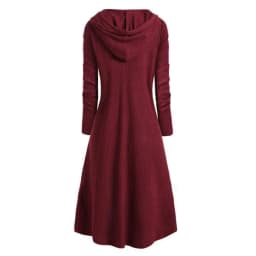 Women's Plus Size Irregular Long Dress Hooded Casual Loose Elastic Solid Color Jacket Coat