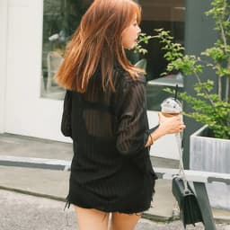 See Through Black Striped Shirts Women Spring Summer Casual Long Sleeve Y2k Blusas Sexy Ladies White Chiffon Tops and Blouses