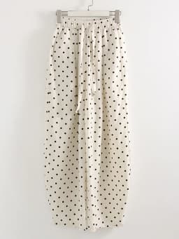 Black Polka Dot Linen Pants Women Wide Leg Summer Trousers Baggy For Ladies White Oversize Cotton Linen Pants Woman Wide
