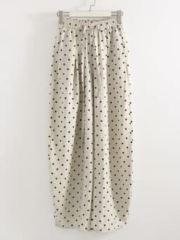 Black Polka Dot Linen Pants Women Wide Leg Summer Trousers Baggy For Ladies White Oversize Cotton Linen Pants Woman Wide