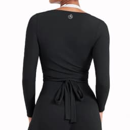 Women Bum Pilates Wrap Top Crop Tops Long Sleeve Deep V Neck Tie Tshirt Comfortable Breathable Casual Fashionable Ladies Tshirt
