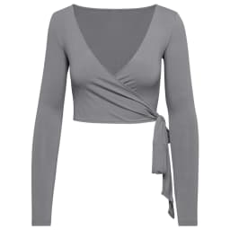 Women Bum Pilates Wrap Top Crop Tops Long Sleeve Deep V Neck Tie Tshirt Comfortable Breathable Casual Fashionable Ladies Tshirt