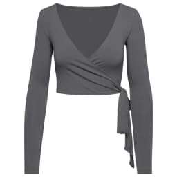 Women Bum Pilates Wrap Top Crop Tops Long Sleeve Deep V Neck Tie Tshirt Comfortable Breathable Casual Fashionable Ladies Tshirt