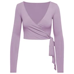 Women Bum Pilates Wrap Top Crop Tops Long Sleeve Deep V Neck Tie Tshirt Comfortable Breathable Casual Fashionable Ladies Tshirt