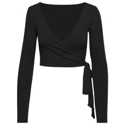 Women Bum Pilates Wrap Top Crop Tops Long Sleeve Deep V Neck Tie Tshirt Comfortable Breathable Casual Fashionable Ladies Tshirt