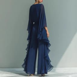 Elegant Crew Neck Blouse Shirts & High Waist Pants Set Woman 2 Piece Solid Chiffon Ruffle Outfit 2026 Spring Summer Office Suits
