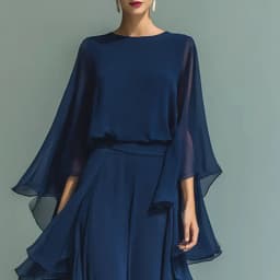 Elegant Crew Neck Blouse Shirts & High Waist Pants Set Woman 2 Piece Solid Chiffon Ruffle Outfit 2026 Spring Summer Office Suits