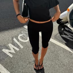 Women’s Split Hem Capri Pants Fold Over Waist Solid Color Slim Fit Cropped Pants Trousers