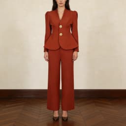 TWOTWINSTYLE Solid Spliced Buttons Two Piece Set Female V Neck Long Sleeve Jacket Office Commute Women's Trousers Set Autumn New