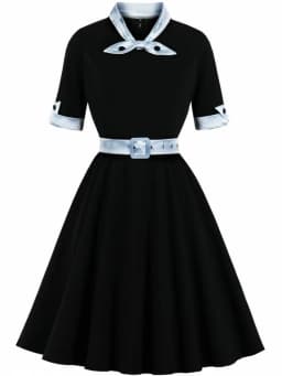 Plus Size Women Pin Up Casual Party Dress 2026 Summer Short Sleeve Retro Robe 60s 50s Vintage Rockabilly Swing Dress Vestidos