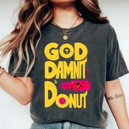 Retro Dungeon Crawler Carl Vintage Shirt Goddamnit Donut T-Shirt Sci-Fi Book Lover Tee Princess Donut & Mongo Funny Graphic Tops