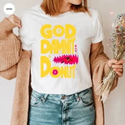 Retro Dungeon Crawler Carl Vintage Shirt Goddamnit Donut T-Shirt Sci-Fi Book Lover Tee Princess Donut & Mongo Funny Graphic Tops