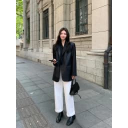 Women's Fashion Blazer Style Leather Jacket Black PU Leather Coat Spring Autumn New Loose Elegant High-end Blazer