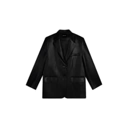 Women's Fashion Blazer Style Leather Jacket Black PU Leather Coat Spring Autumn New Loose Elegant High-end Blazer
