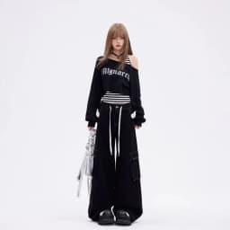 Kimotimo Black Sports 2 Piece Sets Y2k Letter Off Shoulder Short Sweatshirts Halter Bandage Striped Vest Retro Casual Streetwear