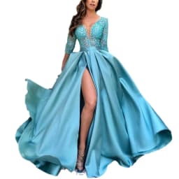 Spring And Summer Women's Lace Sequins Sexy Long Dress Trailing Banquet Evening Dress