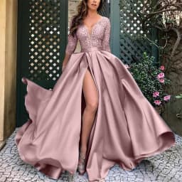 Spring And Summer Women's Lace Sequins Sexy Long Dress Trailing Banquet Evening Dress