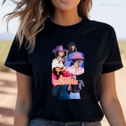 Famous Singer Ana Castela Classic Poster Print Women's Fashion T-shirt, Everyday Casual Cotton T-shirt, Women's Pop Shirt